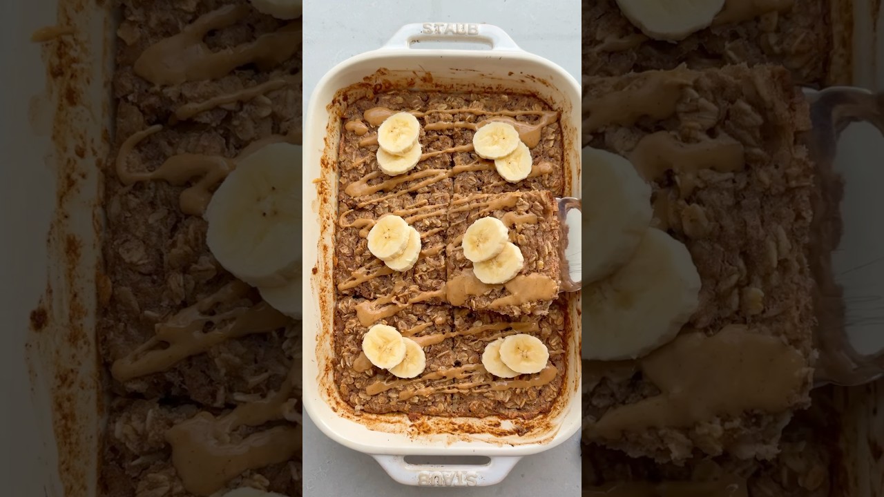 Peanut Butter Banana Baked Oatmeal | FeelGoodFoodie