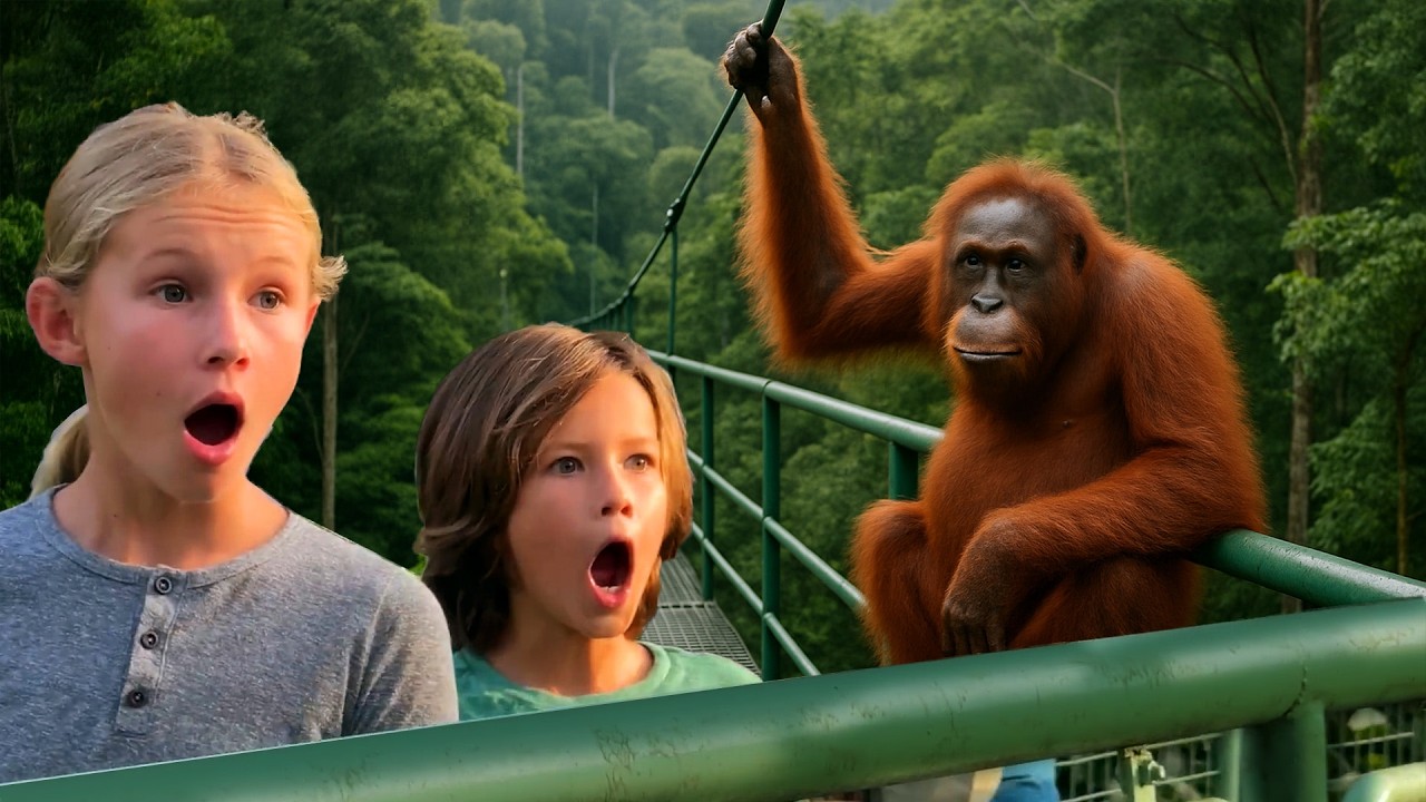 Kids Travel to Borneo Rainforest Looking for Wild Orangutans NOT Leeches!