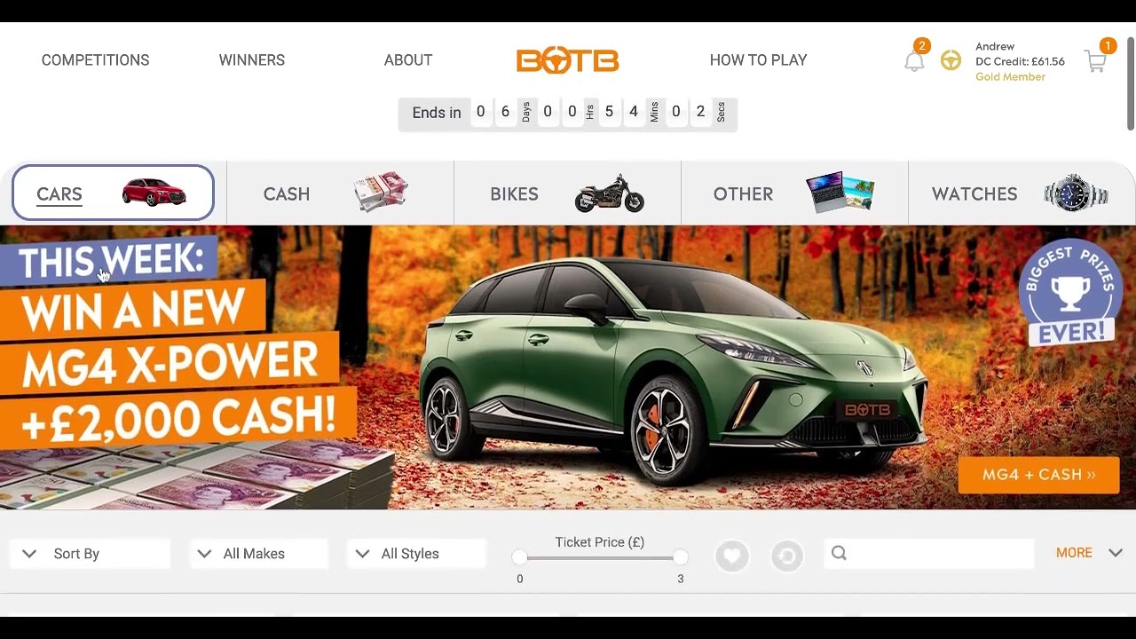 BOTB dream car competition   Mega Midweek competition this week