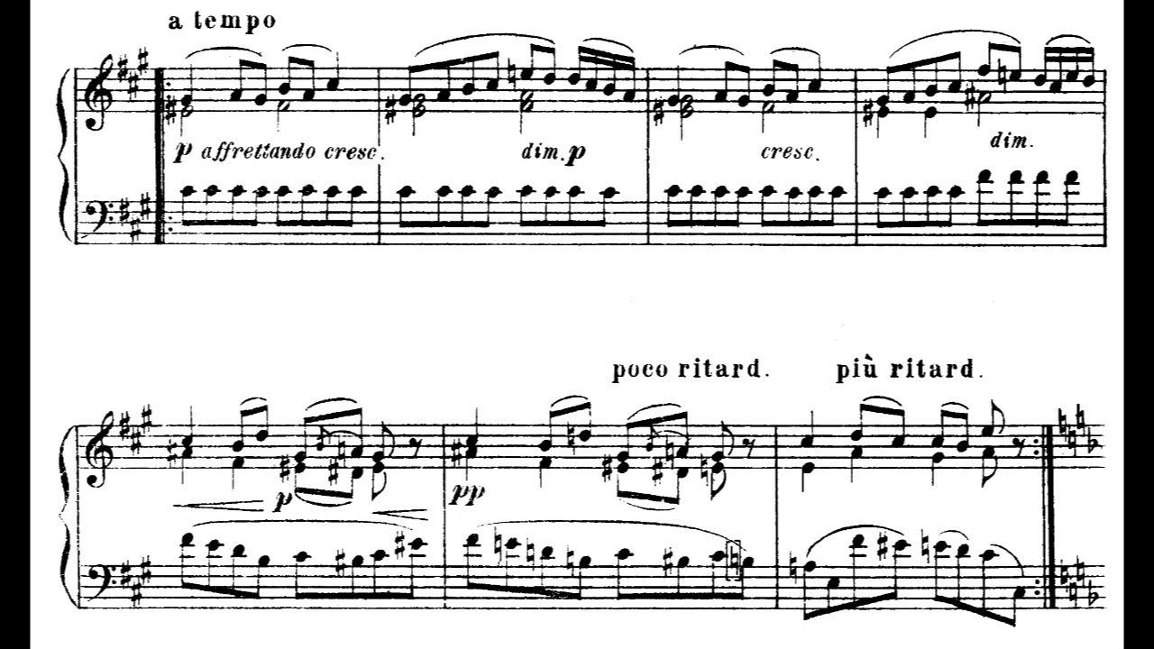 Modest Mussorgsky - Meditation (Album Leaf) for Piano (1880) [Score-Video]