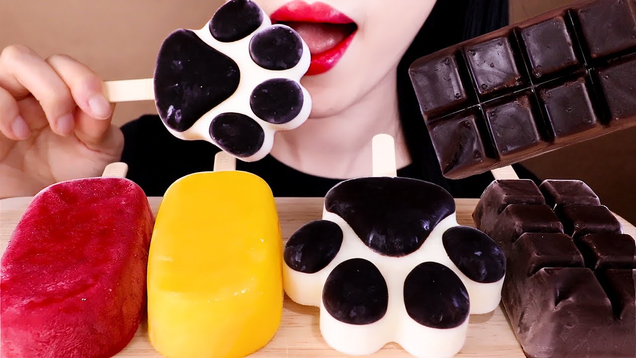 ASMR CHOCOLATE & FRUITS ICE CREAM eating sounds MUKBANG아이스크림 디저트 먹방