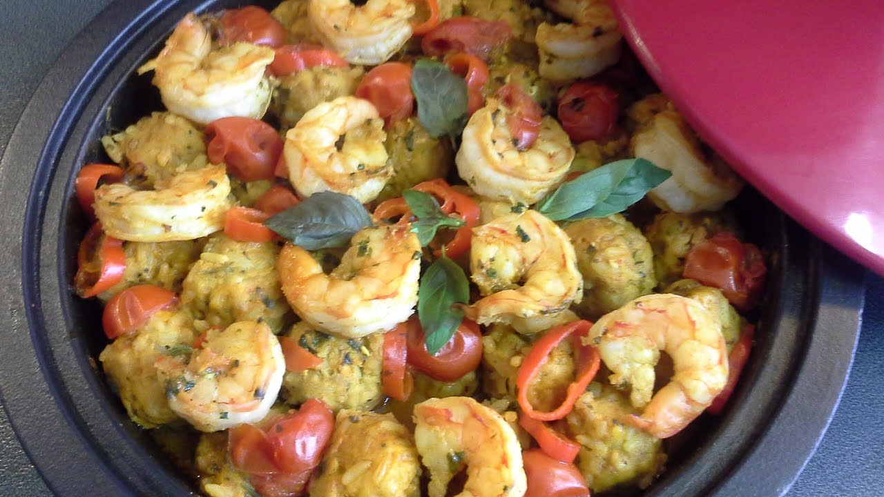 Tajine de boulettes de poisson et gambas