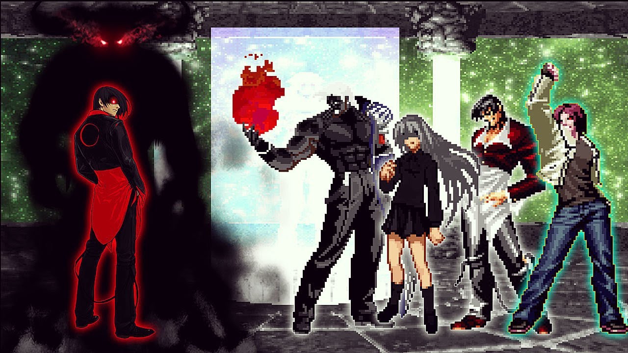 [KOF Mugen] Boss Red Iori Vs White Flame Team