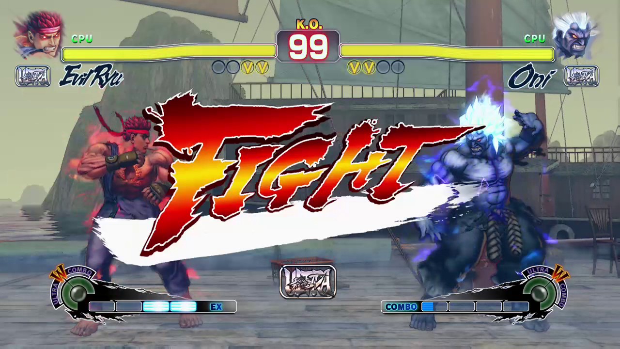 Ultra Street Fighter 4 Evil Ryu (CPU) vs. Oni (CPU)
