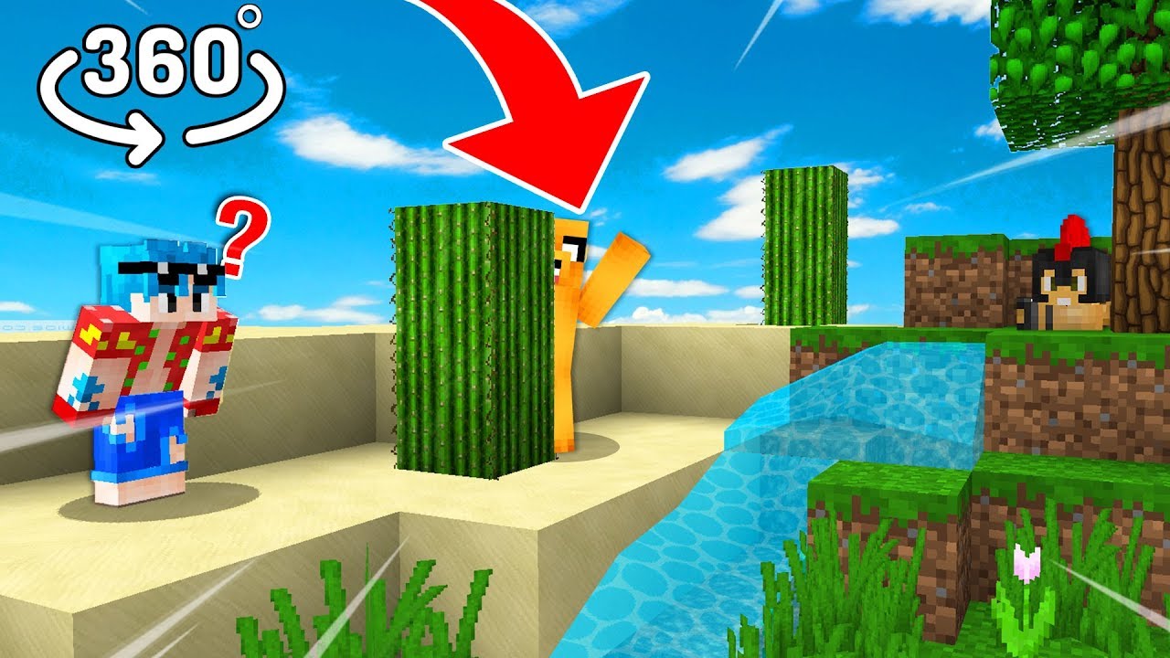 &iquest;PUEDES ENCONTRAR EL COMPA EN 360&ordm;? 😂 BUSCA EL BOT&Oacute;N de los COMPAS en REALIDAD VIRTUAL MINECRAFT