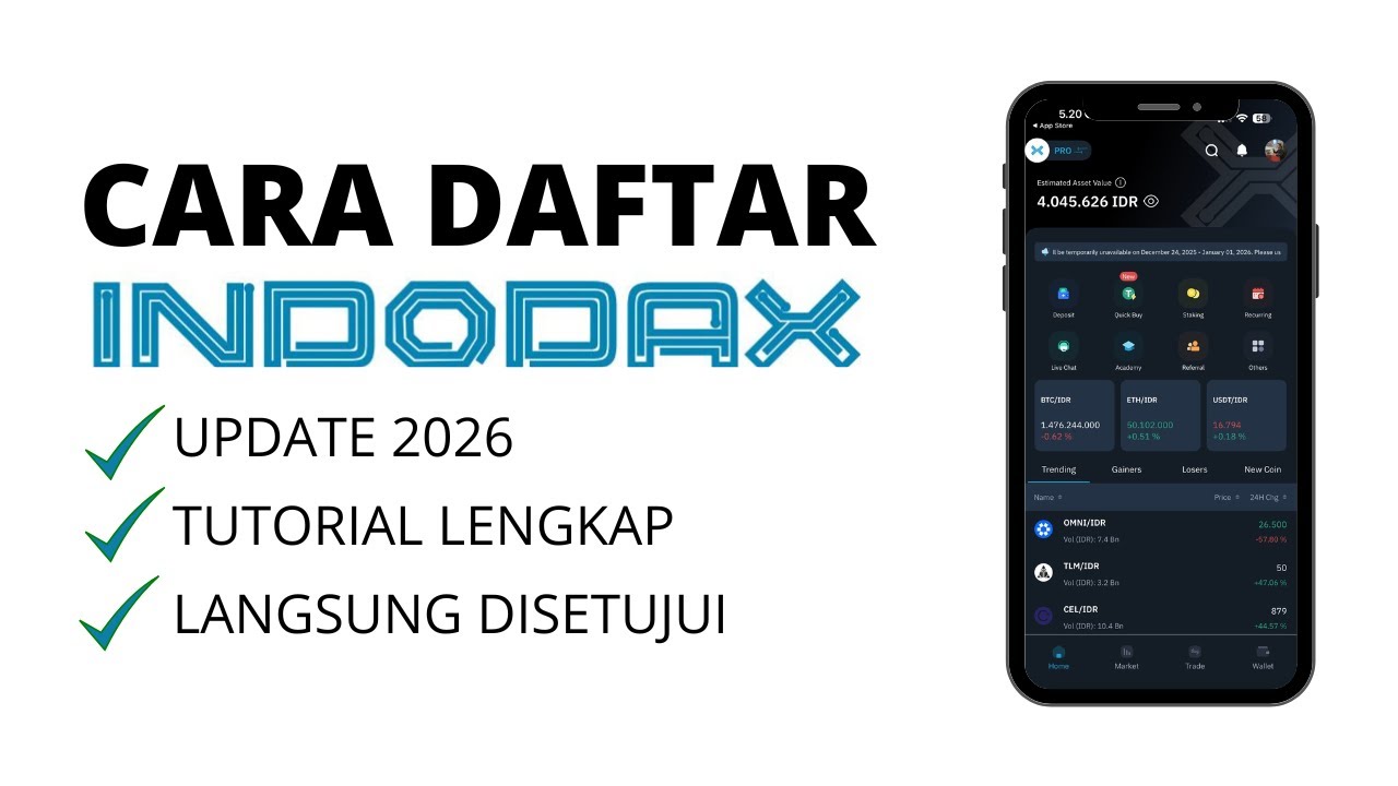 Terbaru ! Cara Daftar Akun Di Exchanger Crypto Indodax Tahun 2026