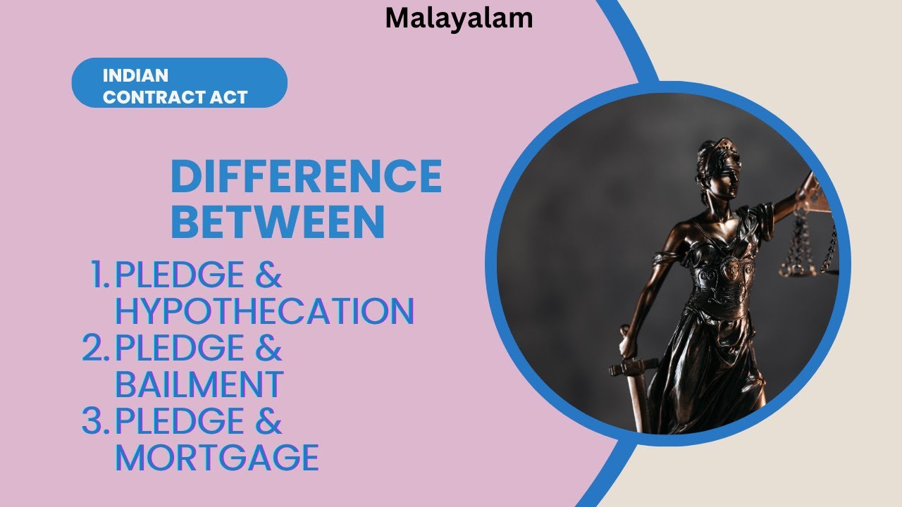Difference between Pledge Hypothecation Bailment and Mortgage