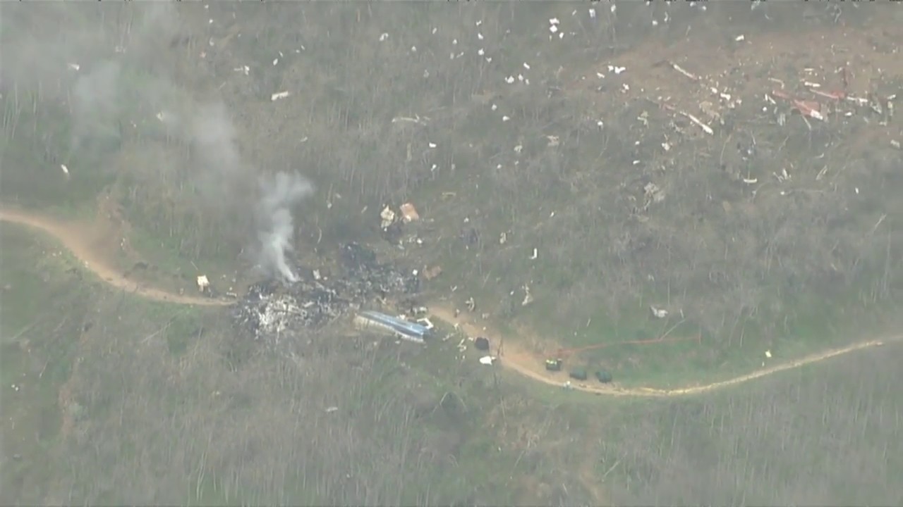RAW: Scene of helicopter crash that killed nine including NBA star Kobe Bryant