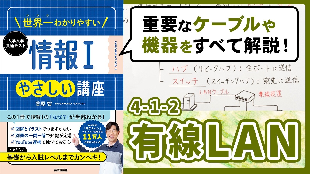 イーサネットとは何かやハブとスイッチの違いを基本から解説！【情報I基礎】4-2 有線LAN