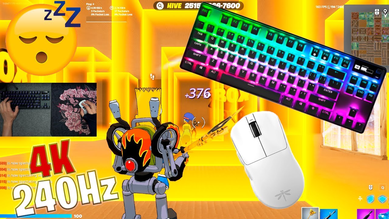 VGN Dragonfly F1 Pro (Mod Process) 😴 Box Fight Gameplay 📦  Satisfying Keyboard Fortnite 4K 240 FPS 🏆