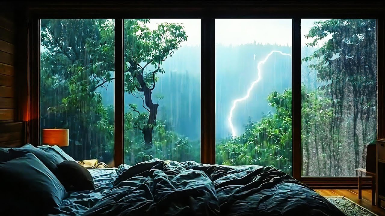 Rain Sounds for Sleeping, Deep Relaxation & Gentle Thunder 🌧️ Fall Asleep in 5 Minutes