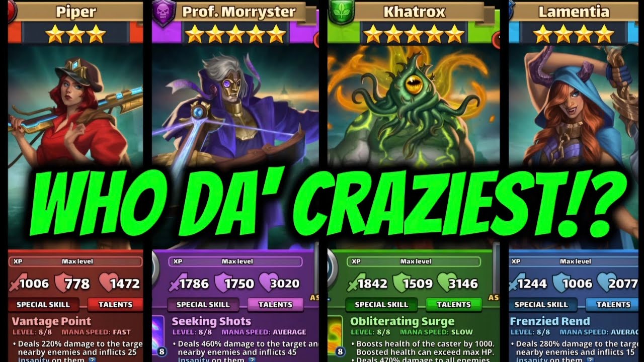 Empires & Puzzles New INSANITY FAMILIES Khatrox Prof.Morryster Lamentia are they good?..🤔🤔🤔