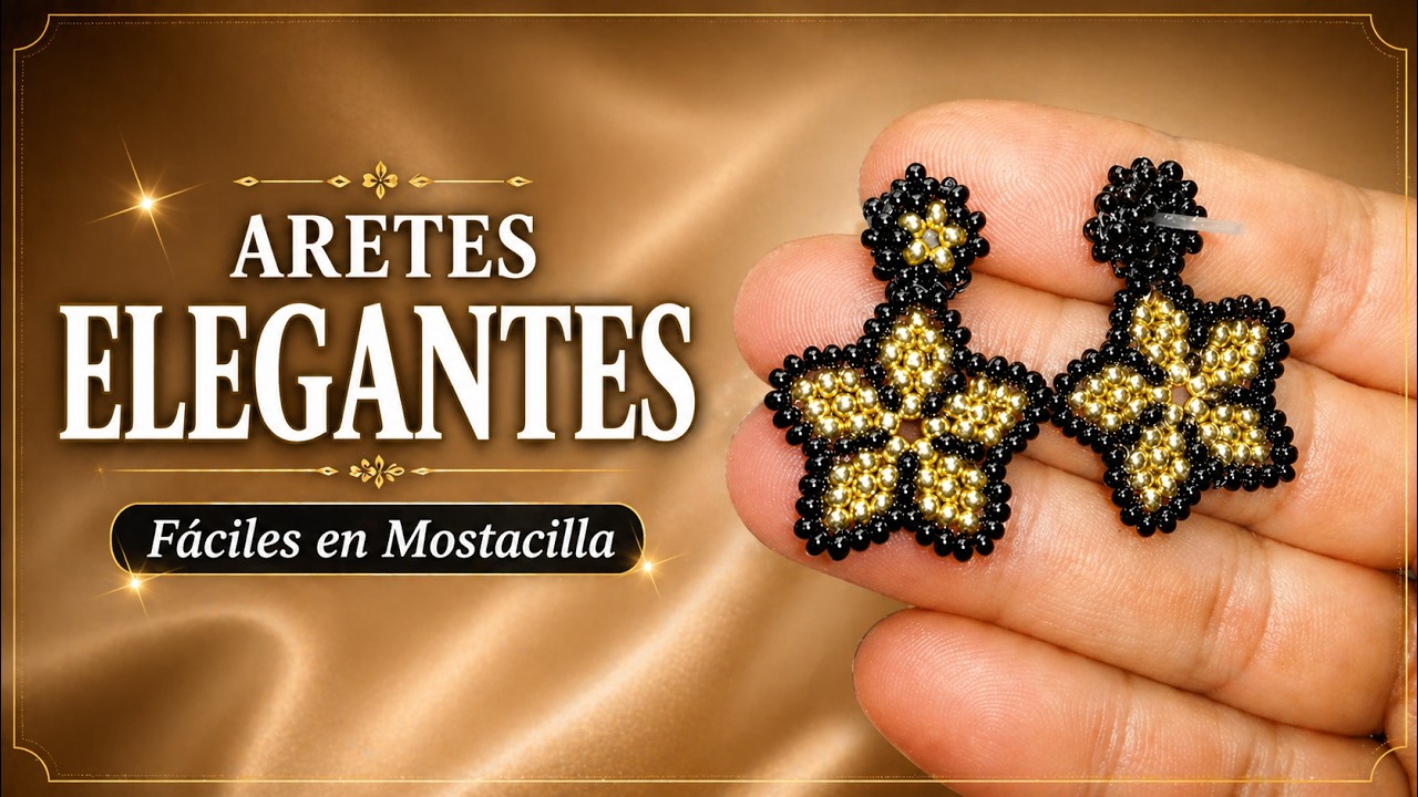 Aretes En MOSTACILLA 🤩 (PASO A PASO) Con Forma De Estrella ⭐