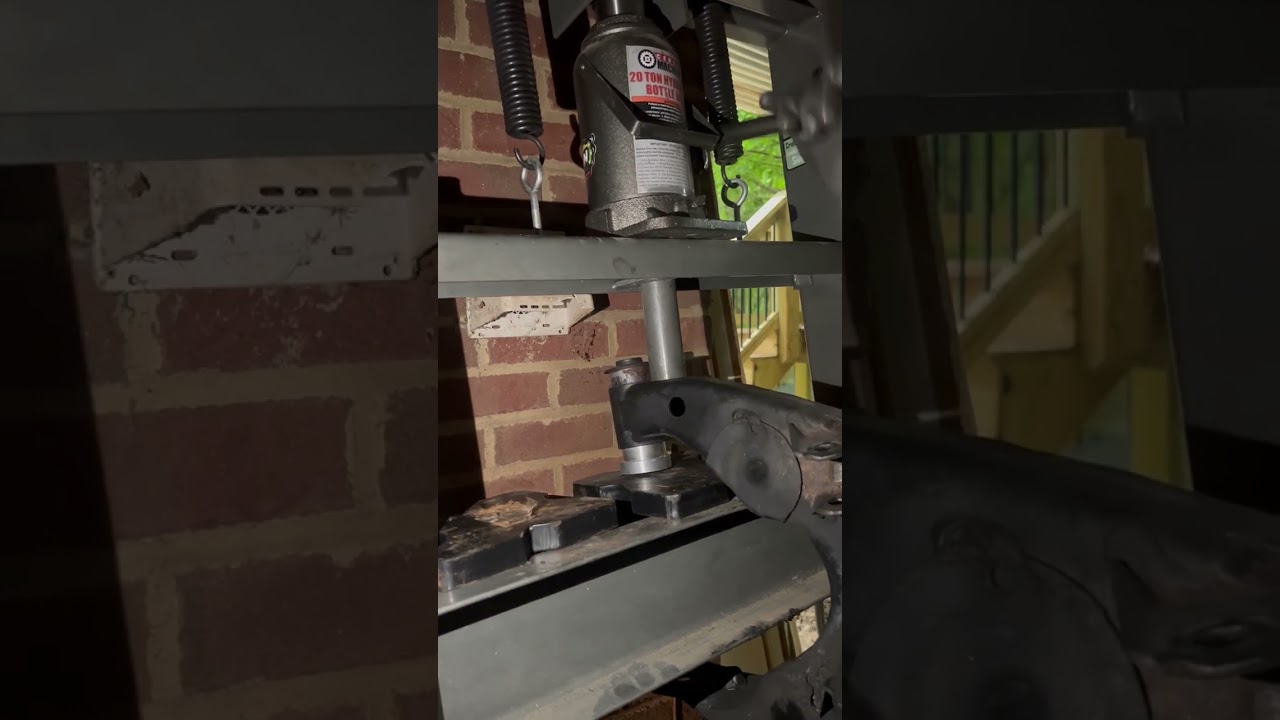 finishing the LCA no. 1 bushing removal with custom, Cruiser Patch press tool
