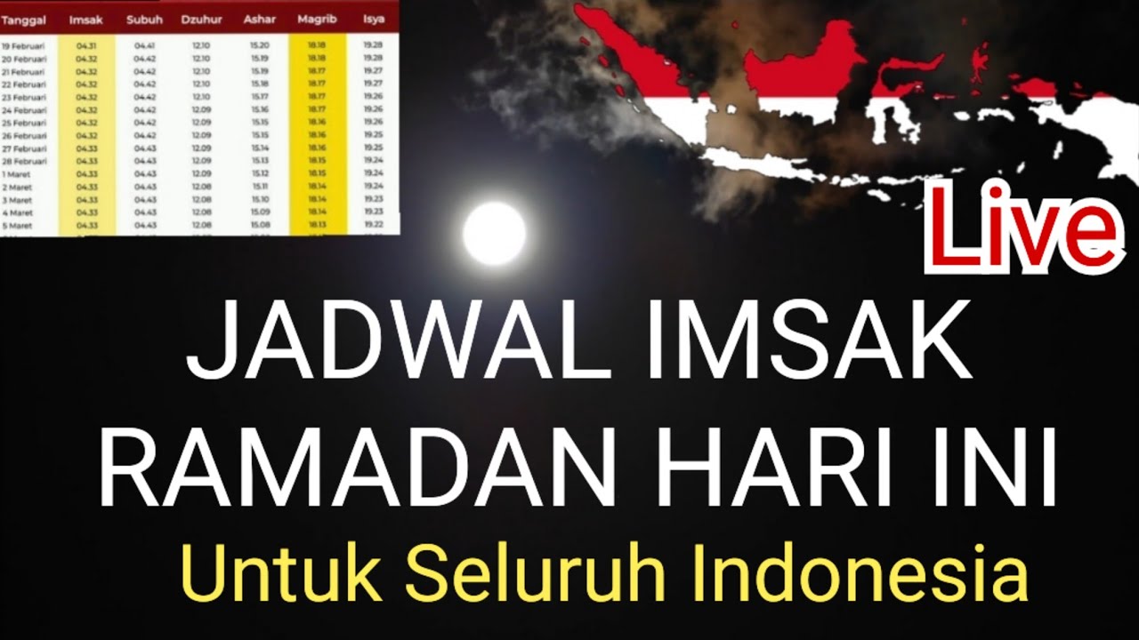 Jadwal Imsakiyah Ramadan 2026 Hari Ini Seluruh Indonesia | Waktu Imsak & Buka Puasa Terbaru