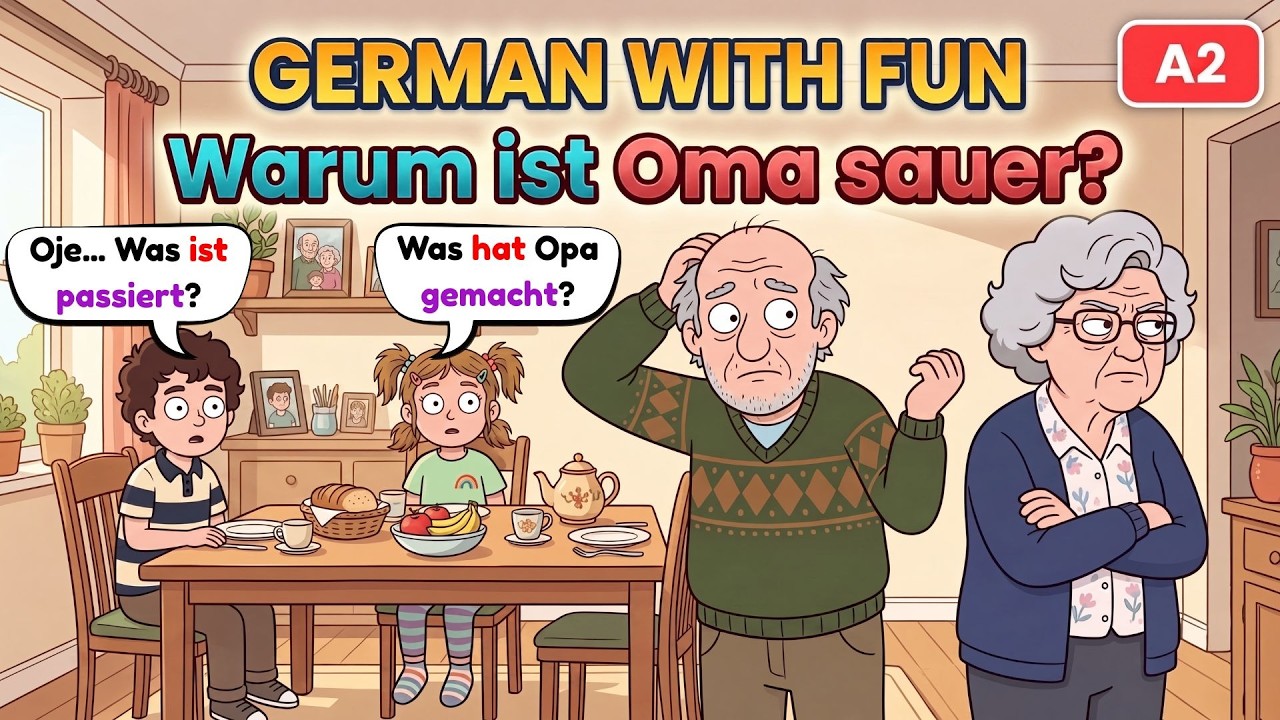 😠 Why Is Grandma Angry? | Learn German with a Funny Family Story!😂