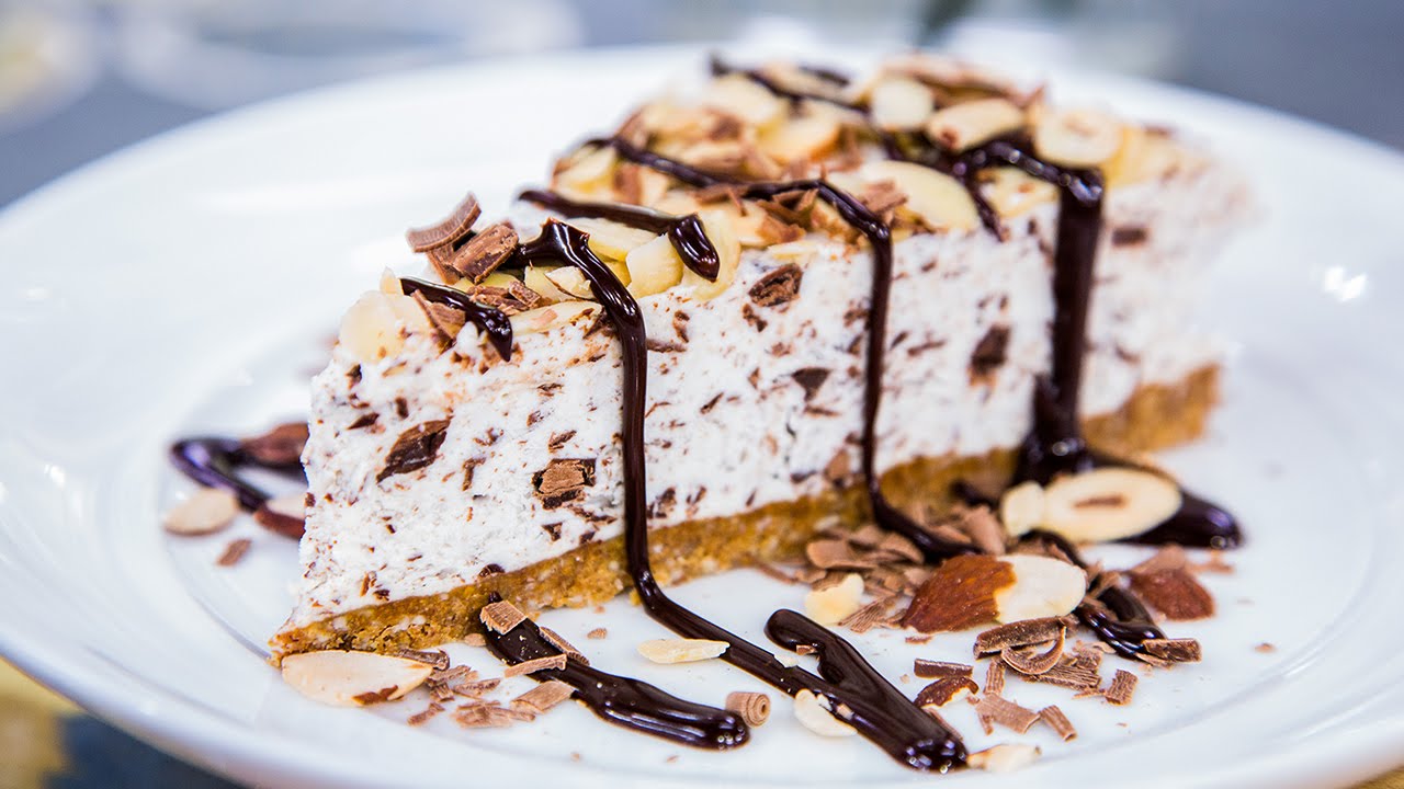 Home & Family - Stracciatella Tortoni Cake with Espresso Fudge Sauce Recipe