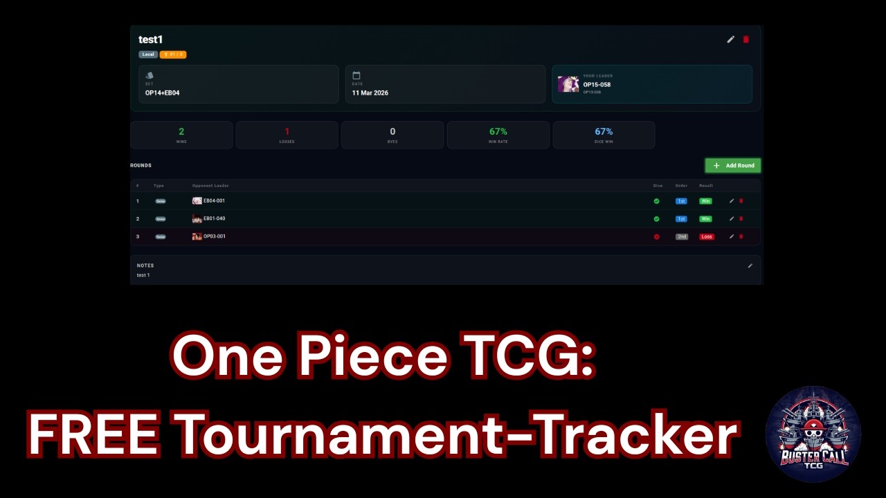 One Piece TCG: Track Your Tournament Progress Like a Pro Player ⚓ Buster Call TCG