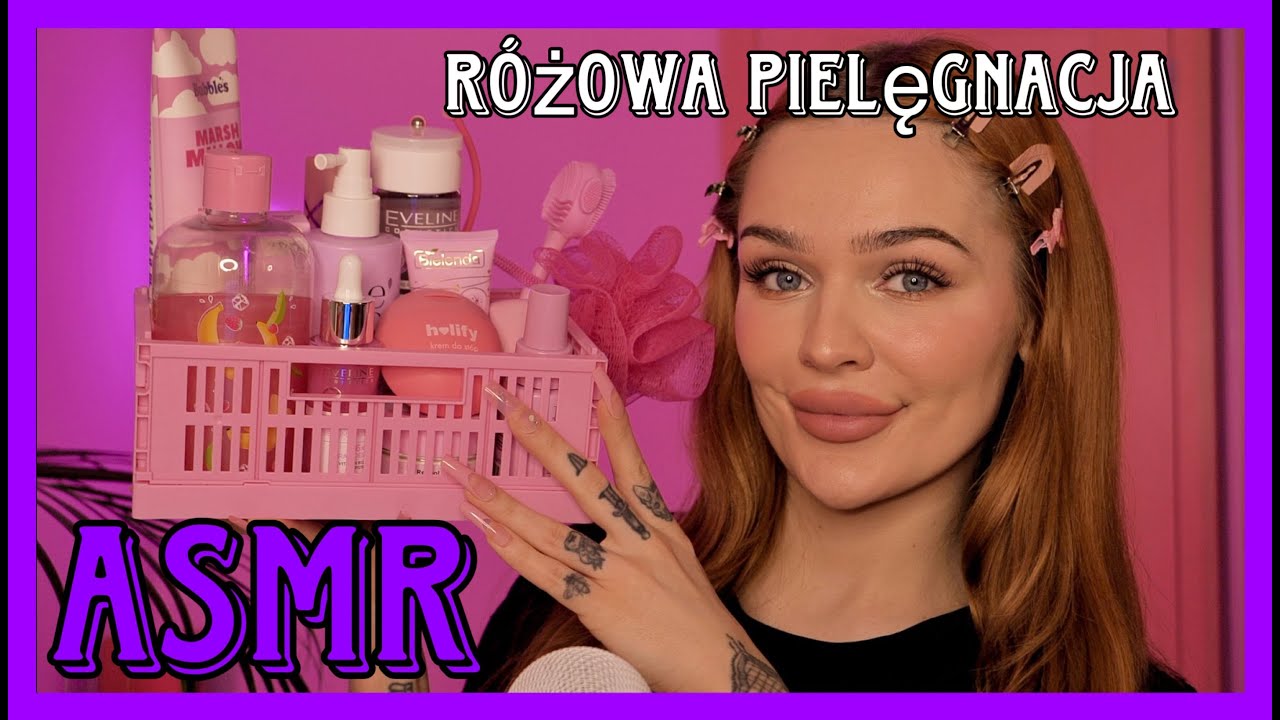ASMR😴ROBIĘ CI PIELĘGNACJE TWARZY TYLKO RÓŻOWYMI KOSMETYKAMI🎀