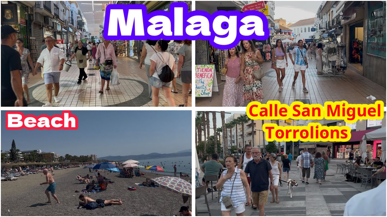 Spain Malaga  🇪🇸 Torremolinos Street Walking Tour To The Beach 🏖️ Andalusia San Migule 2025