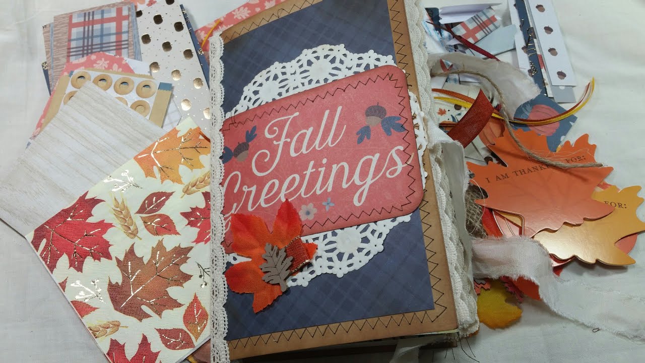(SOLD) Fall Autumn Themed Journal w/ Kit; Softcover Junk Journal w/ Embellishments