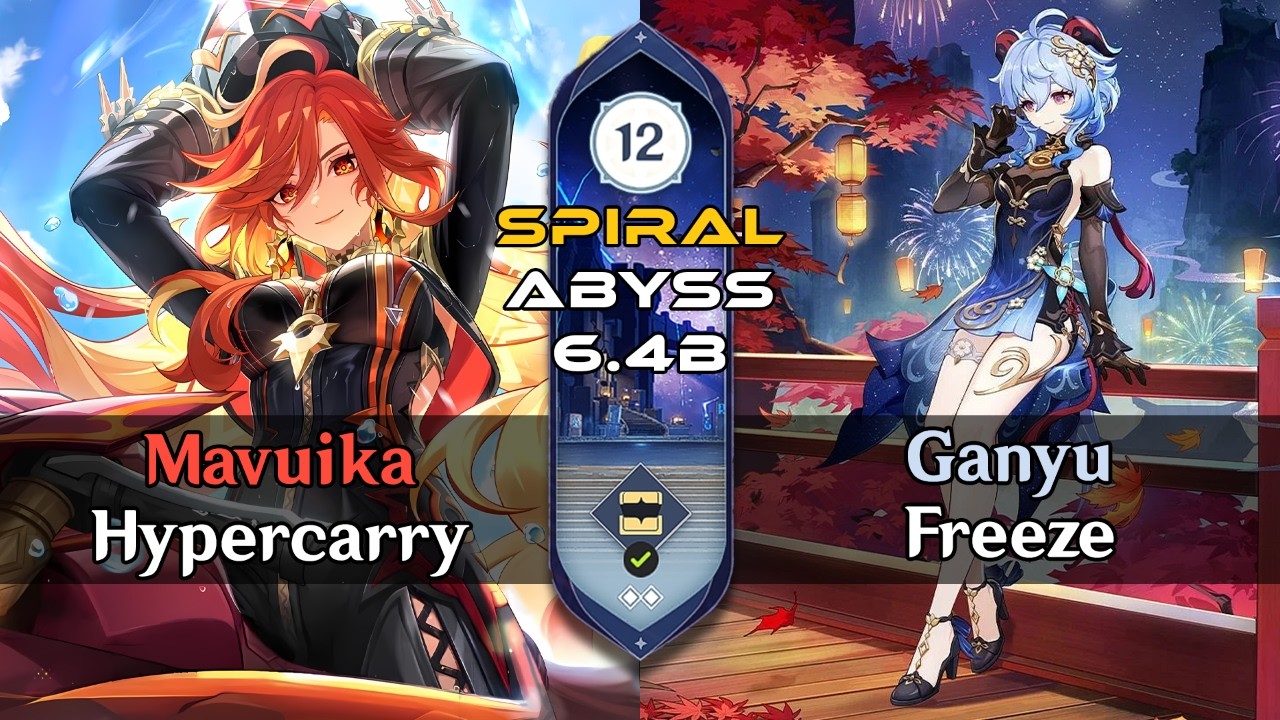 SPIRAL ABYSS 6.4B FLOOR 12 9-STARS [Mavuika + Ganyu] with Builds | Genshin Impact