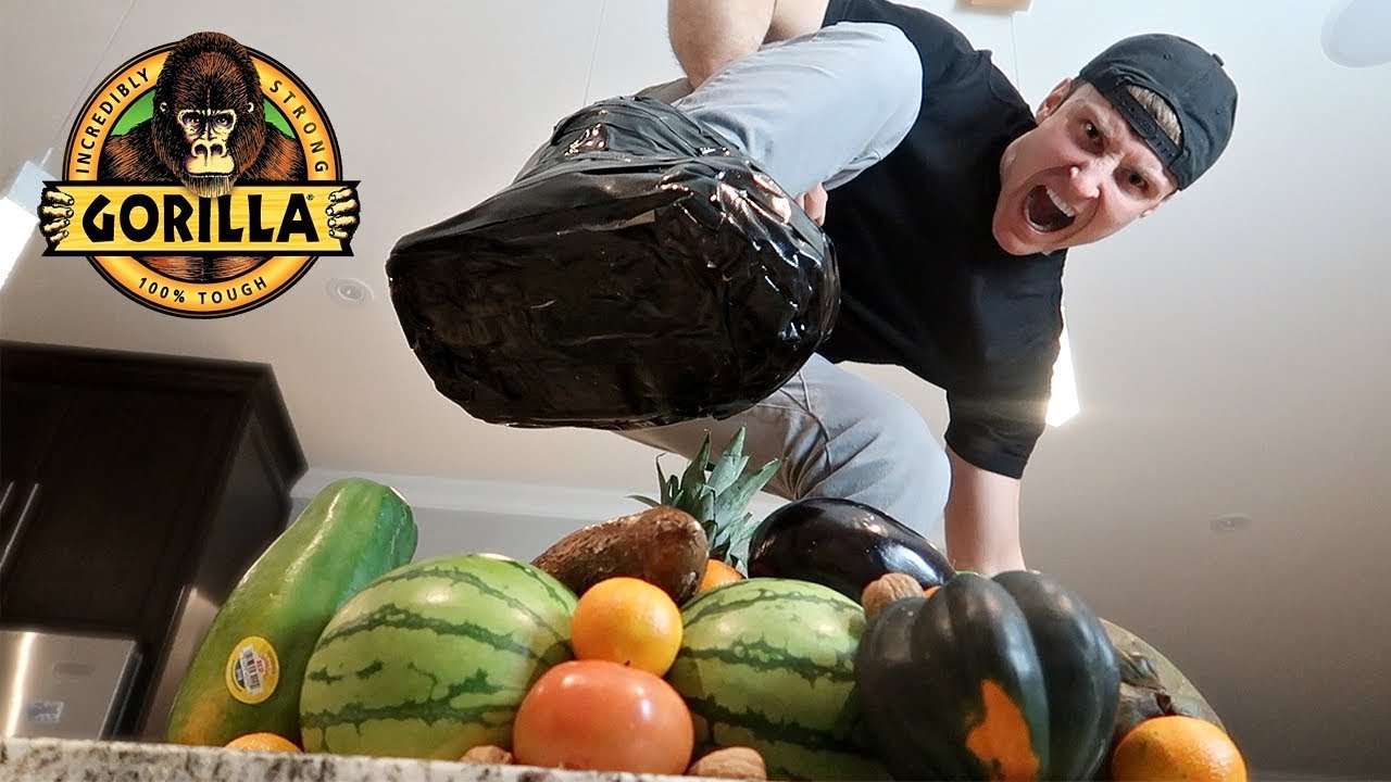 UNBREAKABLE GORILLA TAPE BOOT vs FRUIT NINJA (DANGER ALERT)
