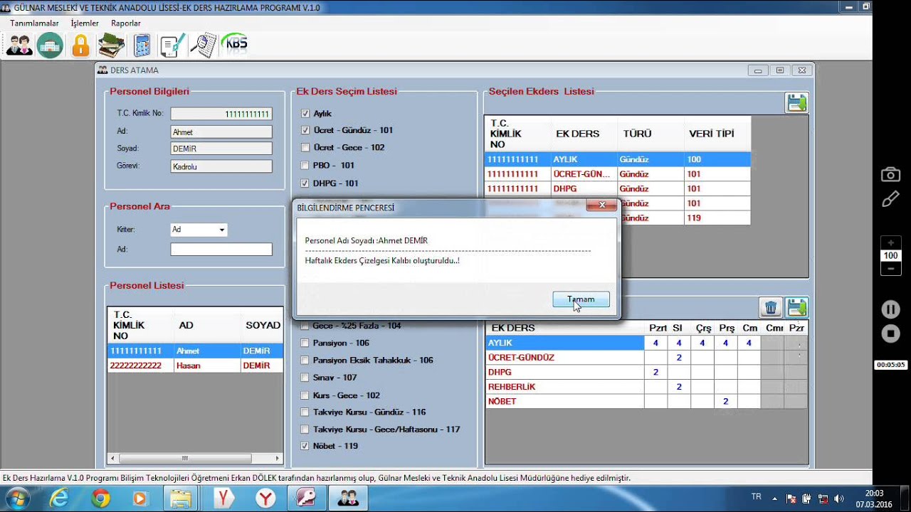 Ek Ders Hazırlama Programı v1.0