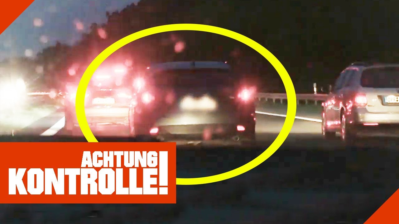 Raser auf der Autobahn drängelt mit Lichthupe! | Achtung Kontrolle | Kabel Eins