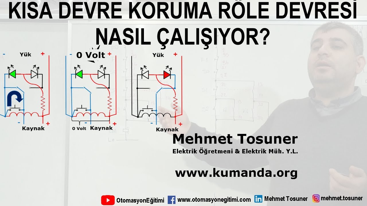 Kısa devre koruma röle devresi nasıl çalışıyor? #elektrik #otomasyon #devre #kumanda #kontrol