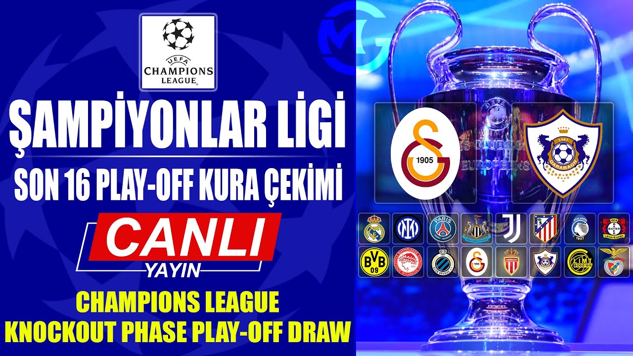 UEFA Şampiyonlar Ligi Kura Çekimi Canlı / Galatasaray, Karabağ / Son 16 Play Off Turu - 2026