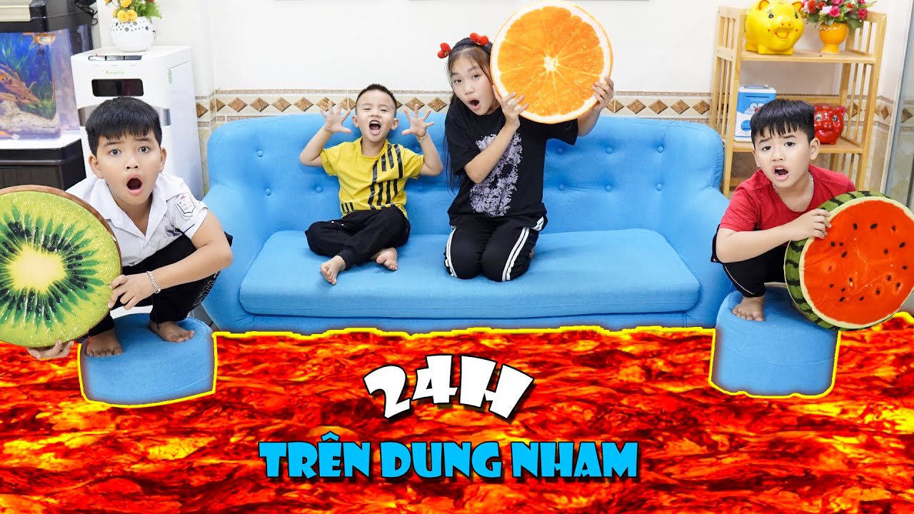 24h Sinh Tồn Trên Dung Nham | 24h Live On Lava ♥ Min Min TV Minh Khoa