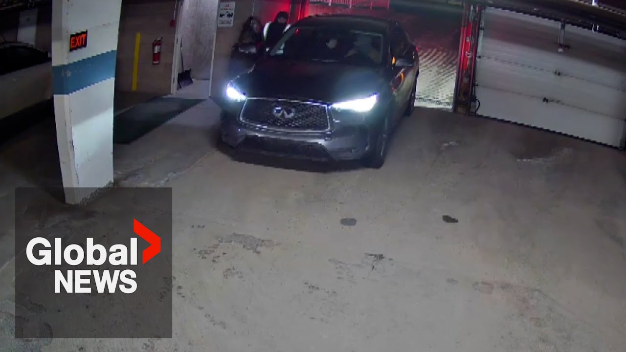 Security footage shows Calgary couple's car stolen from condo's underground garage