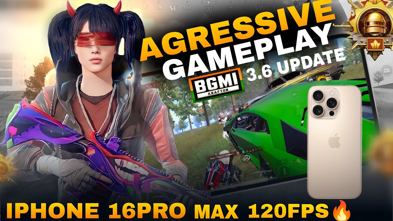 IPHONE 16 PRO MAX BGMI 3.6 UPDATE 😱| 120 FPS GAMEPLAY