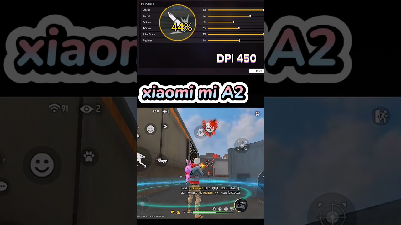 xiaomi mi A2 headshot sensitivity settings for Free Fire #shorts #viral #free_fire_shorts