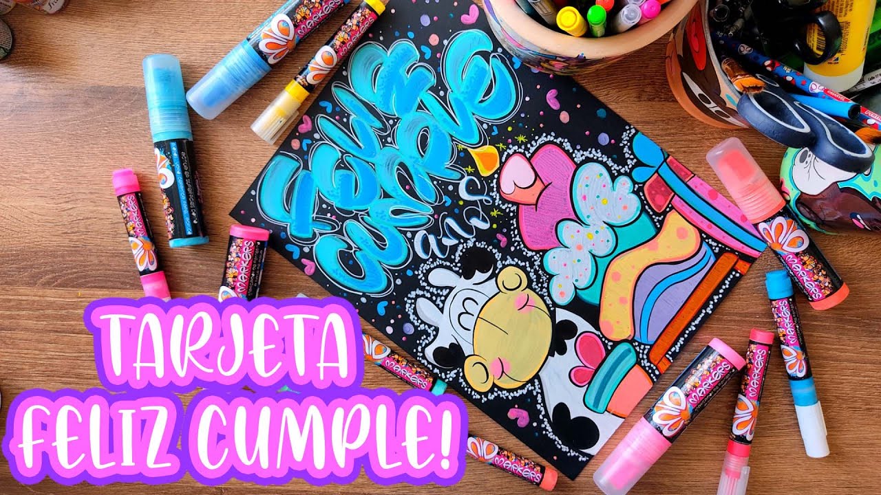💕CÓMO HACER una TARJETA de CUMPLEAÑOS!🥰 Te Enseño Paso a Paso 🖍🎉