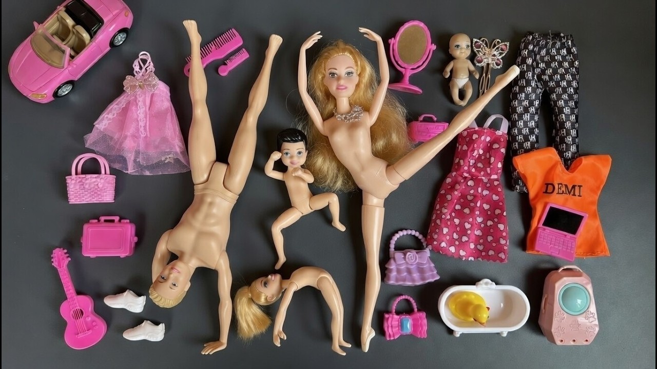 13 Minutes Satisfying with Unboxing Barbie Family Playset, Doll Dressup Toys ASMR | Review Toys
