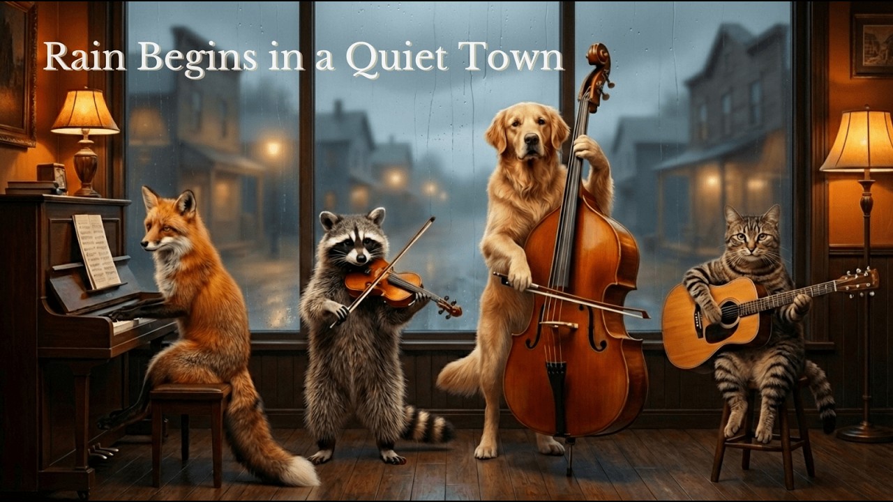 癒し系BGM「Rain Begins in a Quiet Town」Chillhop Cafe Music | Calm & Cozy