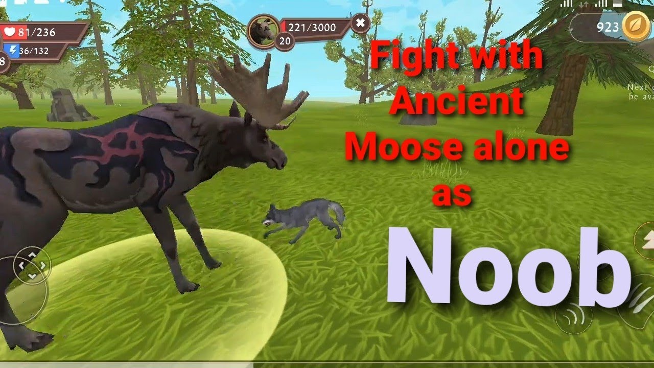 Defeating Ancient Moose as Wolf in very low level in Wildcraft