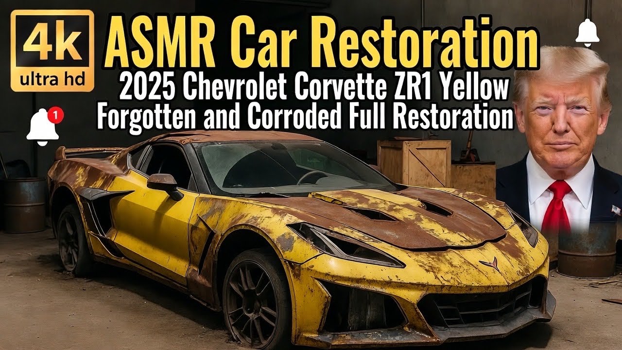 ASMR Car Restoration 2025 Chevrolet Corvette ZR1 Yellow Forgotten and Corroded Full Restoration