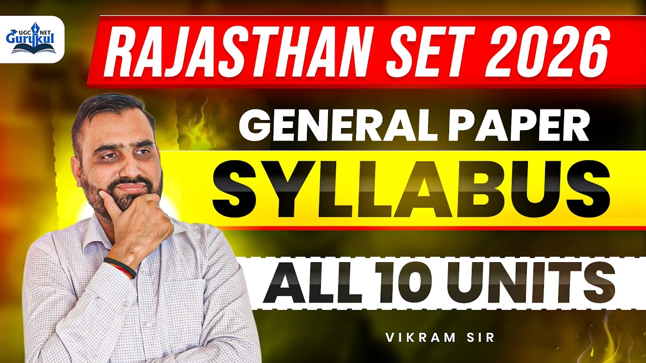 Rajasthan SET General Paper Syllabus | Rajasthan SET General Paper All 10 Units Syllabus 2026