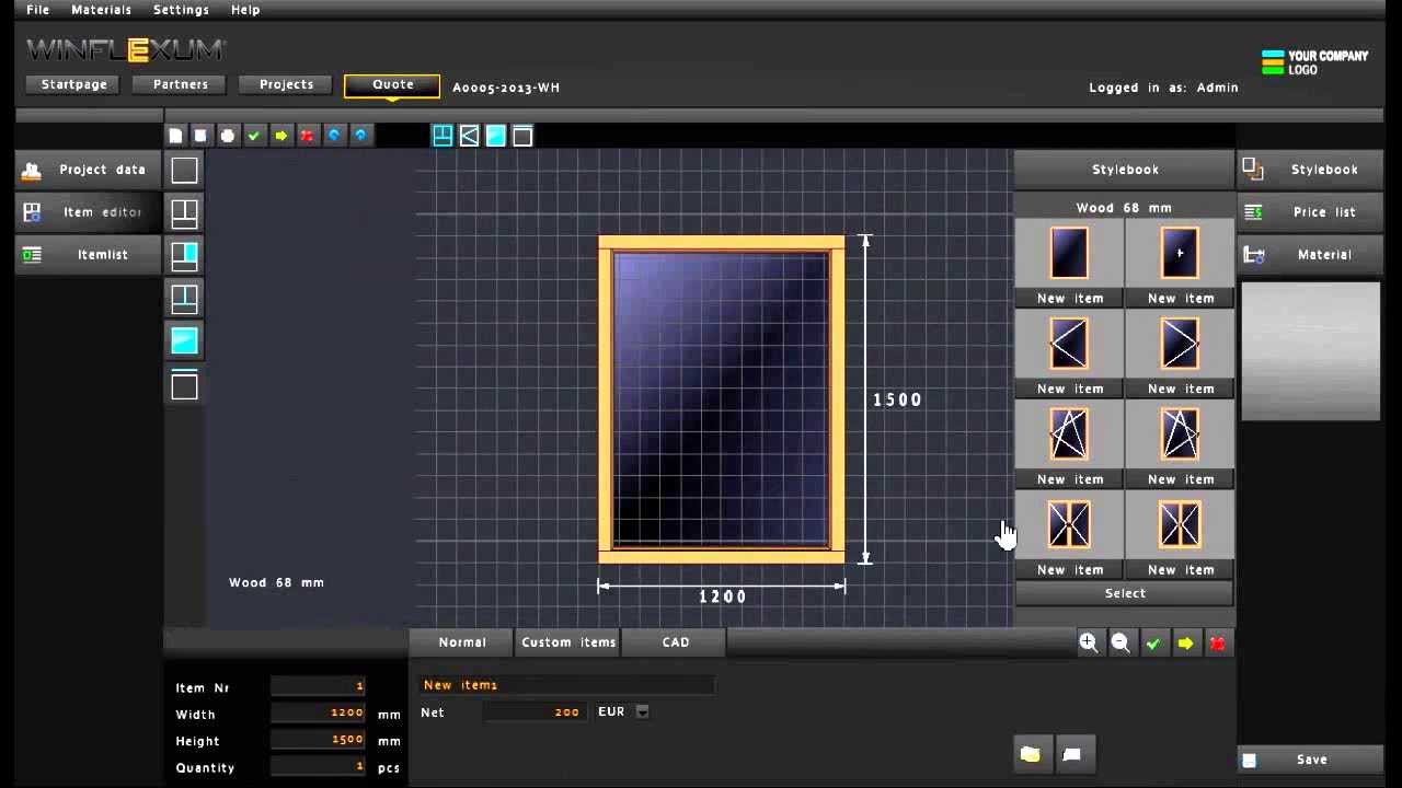 Window quoting and manufacturing software for wood window & door