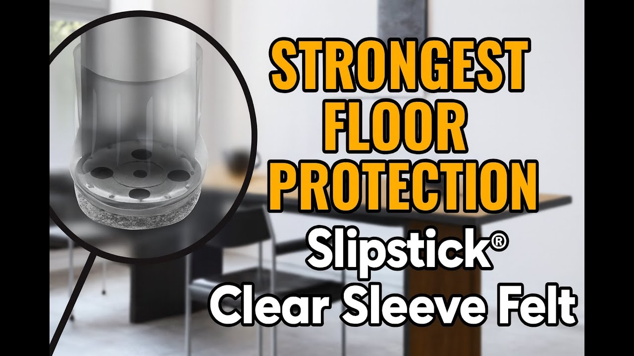 Strongest Floor Protection for Metal & Wooden Chair Legs | Slipstick Clear Sleeve Felts