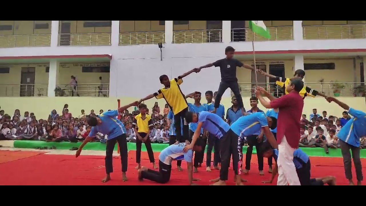 pyramid Formation dance Svgms #anandpuri #annualfunction #yoga #brazilmusic #schoolboys #jayhind