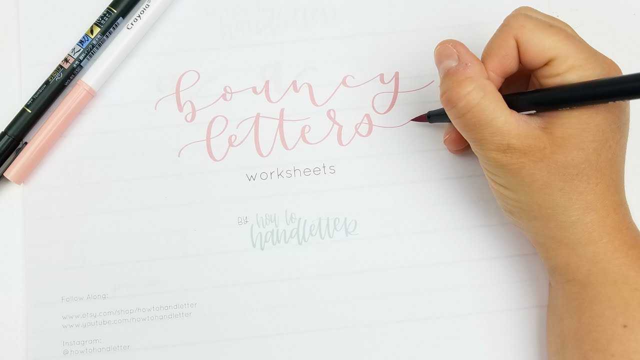 NEW Bounce Lettering Worksheets Now Available | Bouncy Lettering | Bounce Calligraphy for Beginners