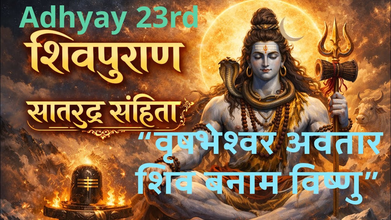 वृषभेश्वर अवतार: जब भगवान शिव ने विष्णु का गर्व तोड़ा 🔥।Shivpuran।Shatarudra Samhita।Adhyay 23 #shiv