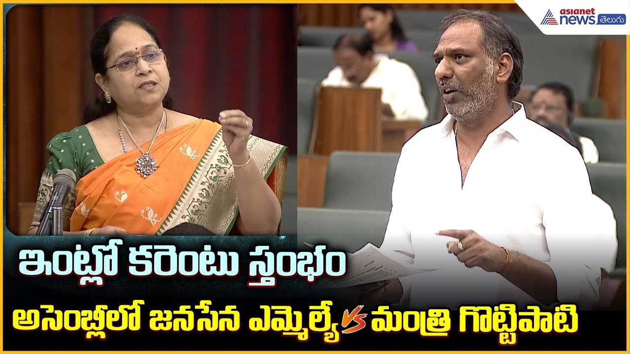 Janasena MLA vs Minister Gottipati: అసెంబ్లీలో జనసేన ఎమ్మెల్యే Vs మంత్రి గొట్టిపాటి | Asianet Telugu
