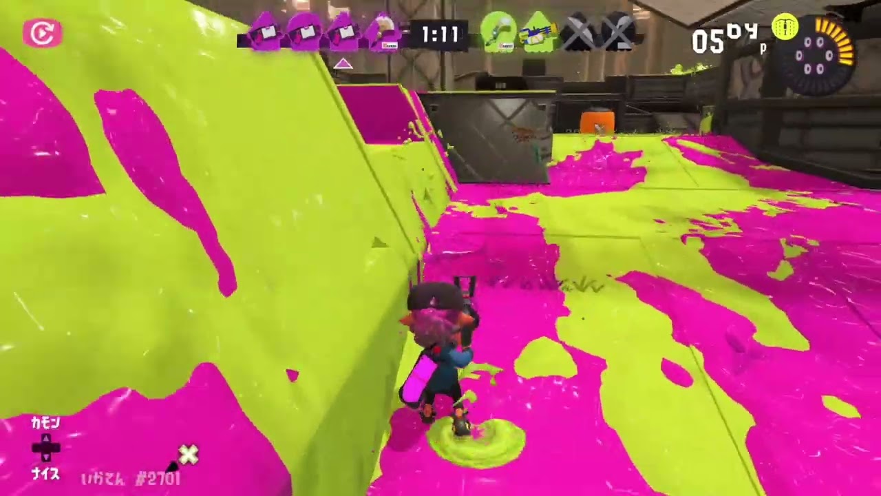 🔴ハデな絵師いかてん#スプラトゥーン３エキサイティングナワバリバトル　#スプラ３丁目５２ガロン街@Kazuo_Home