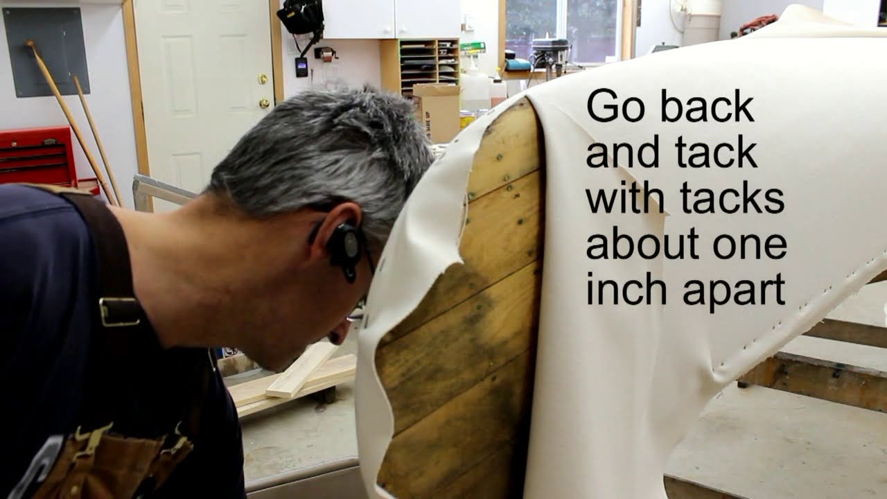 Canvassing a wood and canvas canoe