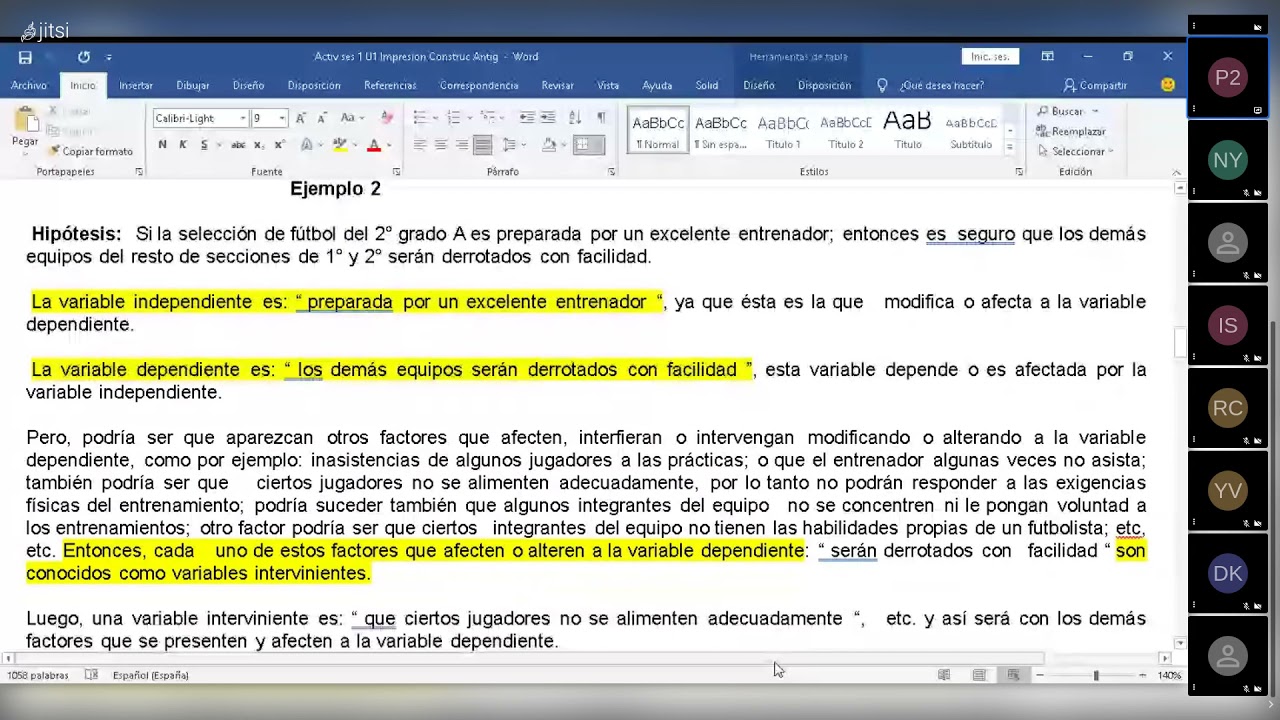 Ejemplos de variables: independiente, dependiente e interviniente